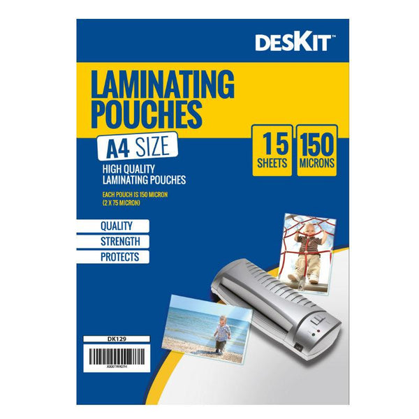 Deskit Laminating Pouches A4 Gloss 150 Microns for Home and Office