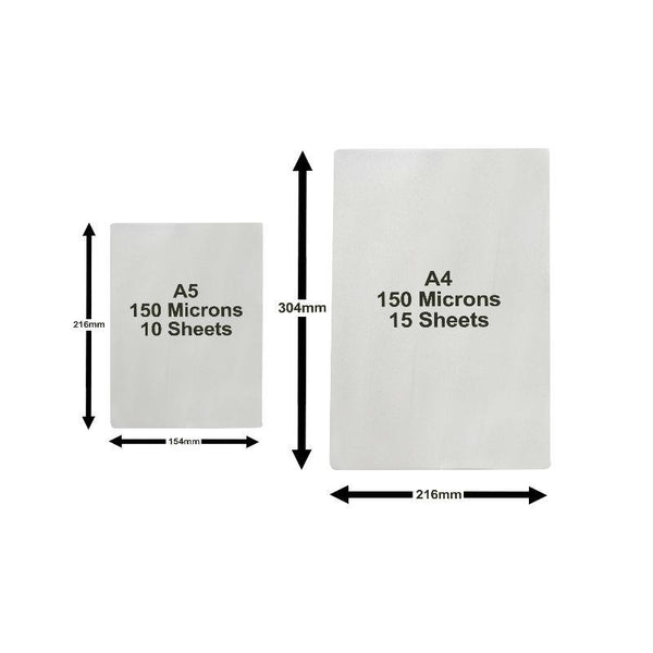 Deskit Laminating Pouches A4 Size - 130 Sheets – 100 A4 & 30 A5-150 Mi –  The Kit Brands